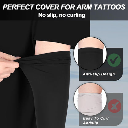 UV Sun Protection Arm Sleeves for Men Women, UPF 50+ Cooling Sun Sleeves to Cover Arms Sports Compression Covers