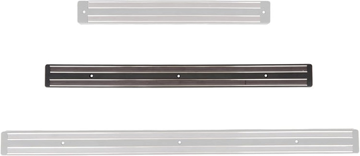 TrueCraftware 24" Black Magnetic Knife Holder with Dual Magnetic Strips & Optional Hanging Hooks - Strong Powerful Knife Rack Storage Display Organizer