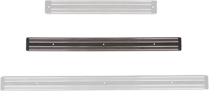 TrueCraftware 24" Black Magnetic Knife Holder with Dual Magnetic Strips & Optional Hanging Hooks - Strong Powerful Knife Rack Storage Display Organizer