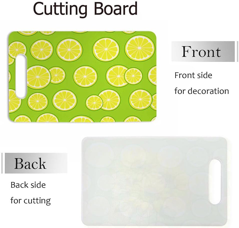 Coffee Set Cutting Board with Handles Coffee Maker Muffin Cup Flower Hot Drink Love Cutting Boards Plastic Safe Chopping Board for Kitchen 16" x 10" x 0.24"