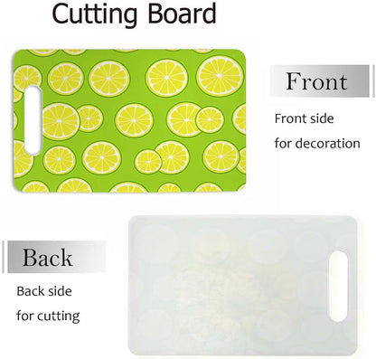 Coffee Set Cutting Board with Handles Coffee Maker Muffin Cup Flower Hot Drink Love Cutting Boards Plastic Safe Chopping Board for Kitchen 16" x 10" x 0.24"