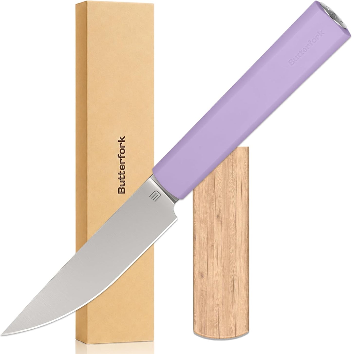 6 Inch Nakiri Knife, AR-RPM9 Steel & Replaceable Handle, Multipurpose Meat Cleaver Vegetable Chef Knife with Oak Sheath, Gift for Home Chefs