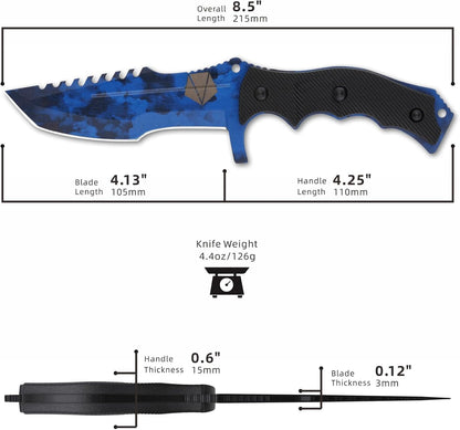REAT Fixed Blade Knife with Sheath, 4.1" 440C Steel Blade with Full Tang Design,Ergonomic ABS Plastic Handle, EDC Sharp Hunting Knife,Tactical Knife for Camping,Survival,Bushcraft,Hiking