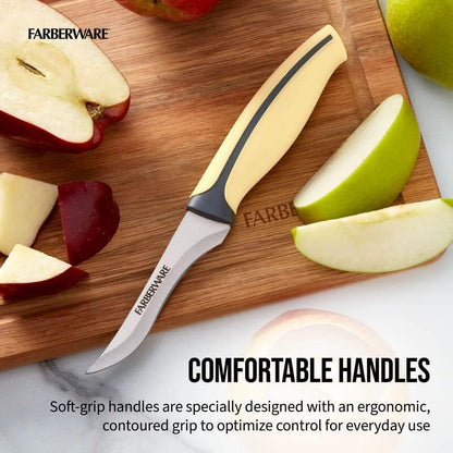 Farberware Soft Grip Serrated Utility Knife, 5.5-Inch, Green