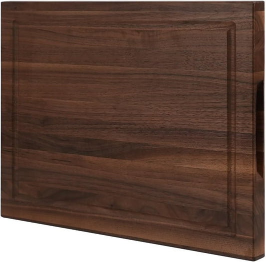CONSDAN Walnut Cutting Board for Kitchen, USA Grown Hardwood, 16 x 12, with Invisible Inner Handle, Prefinished with Food-Grade Oil, Suitable for Kitchen Edge Grain, 1" Thick