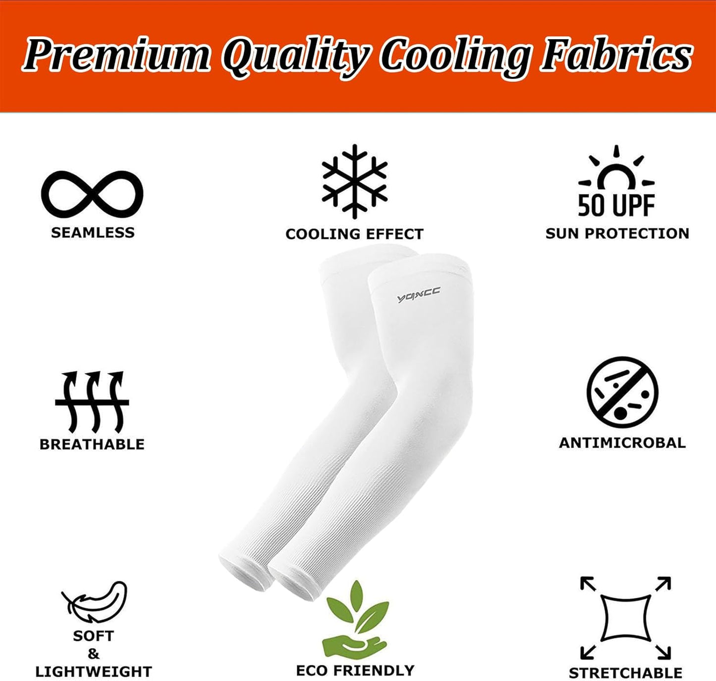 YQXCC 6 Pairs Arm Sleeves for Men Women | UPF 50 Cooling UV Sun Protection | Sports Compression Sleeves