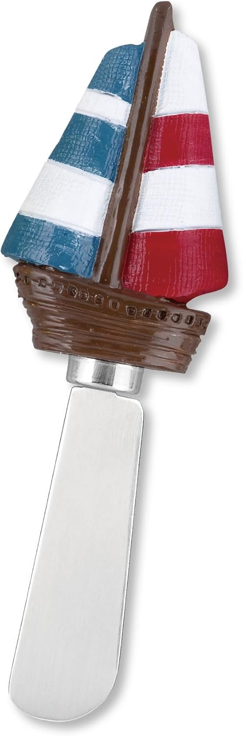 Supreme Housewares Seashell Cheese Spreaders, Hand-Painted Resin Handles with Stainless Steel Blades for Spreading Cream Cheese, Butter, and Jam, Assorted Designs, Set of 4