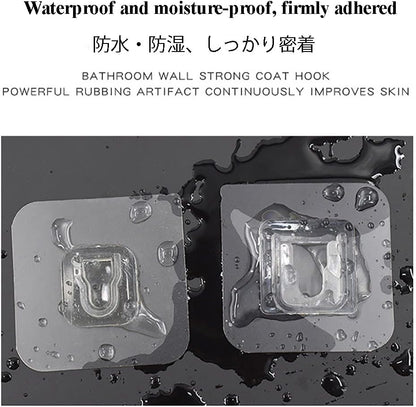 12 PCS Wall Mounted Replacement Sticky pads for Kitchen Bathroom Shower Caddy Organizer Rack Holder Nail Free Adhesive Hooks (Square)
