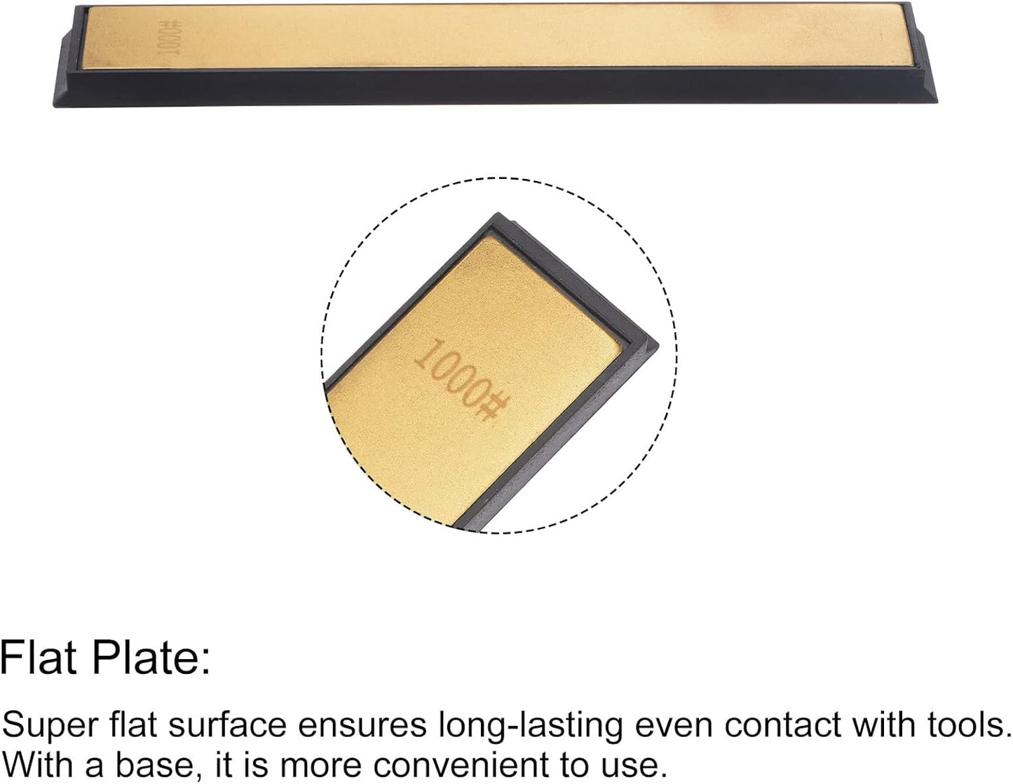 uxcell Diamond Sharpening Stone, 6" x 0.8" (150mm x 20mm) 80 Grits Titanium Coated Whetstone Sharpener Grinding Plate Hand Tool
