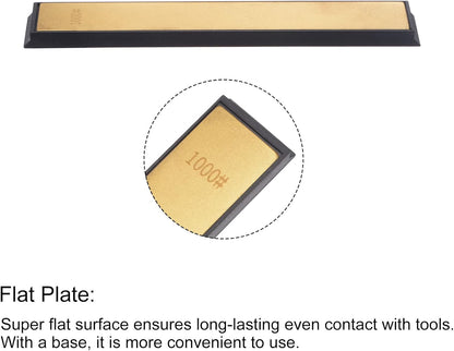 uxcell Diamond Sharpening Stone, 6" x 0.8" (150mm x 20mm) 80 Grits Titanium Coated Whetstone Sharpener Grinding Plate Hand Tool