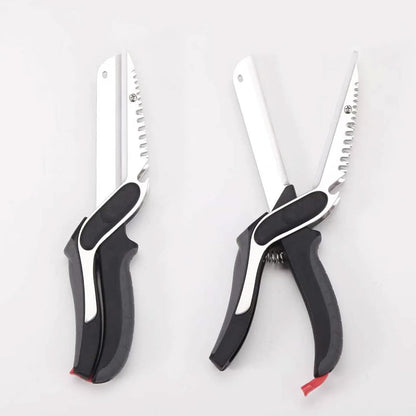 Vegetable Scissors Slicer Cutter,Quick Release/Install Kitchen Shears Cutting Board Knife Combo for Veggie,Carrots,cucumbers,potatoes,Barbecue Dishwasher Safe (Black)