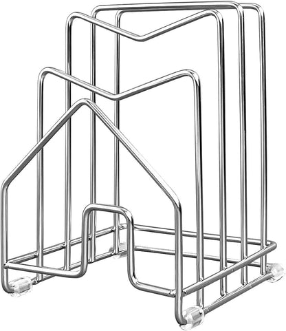 SUNFICON Cutting Board Rack Chopping Board Organizer Stand Holder Kitchen Countertop Pots Pan Lids Rack Organizer Flat Steel 4.92 x 5.7 x 8.47 in. Black