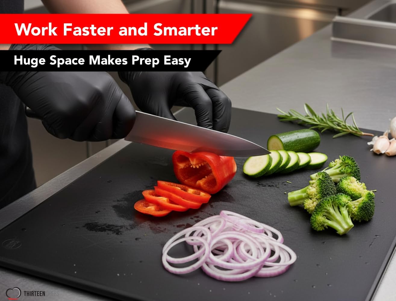 Thirteen Chefs Plastic Cutting Board - 18 x 12 x 0.5 Inch, Professional Grade HDPE, NSF Approved, Large Size and Dishwasher Safe