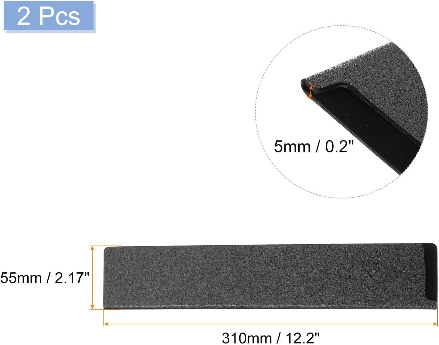 uxcell 2 Pcs Knife Tip Guards 6.5"x 2" ABS Knife Cover Sleeves Knife Case Blade Protector Universal Knife Sheath for Home Kitchen Knife, Black