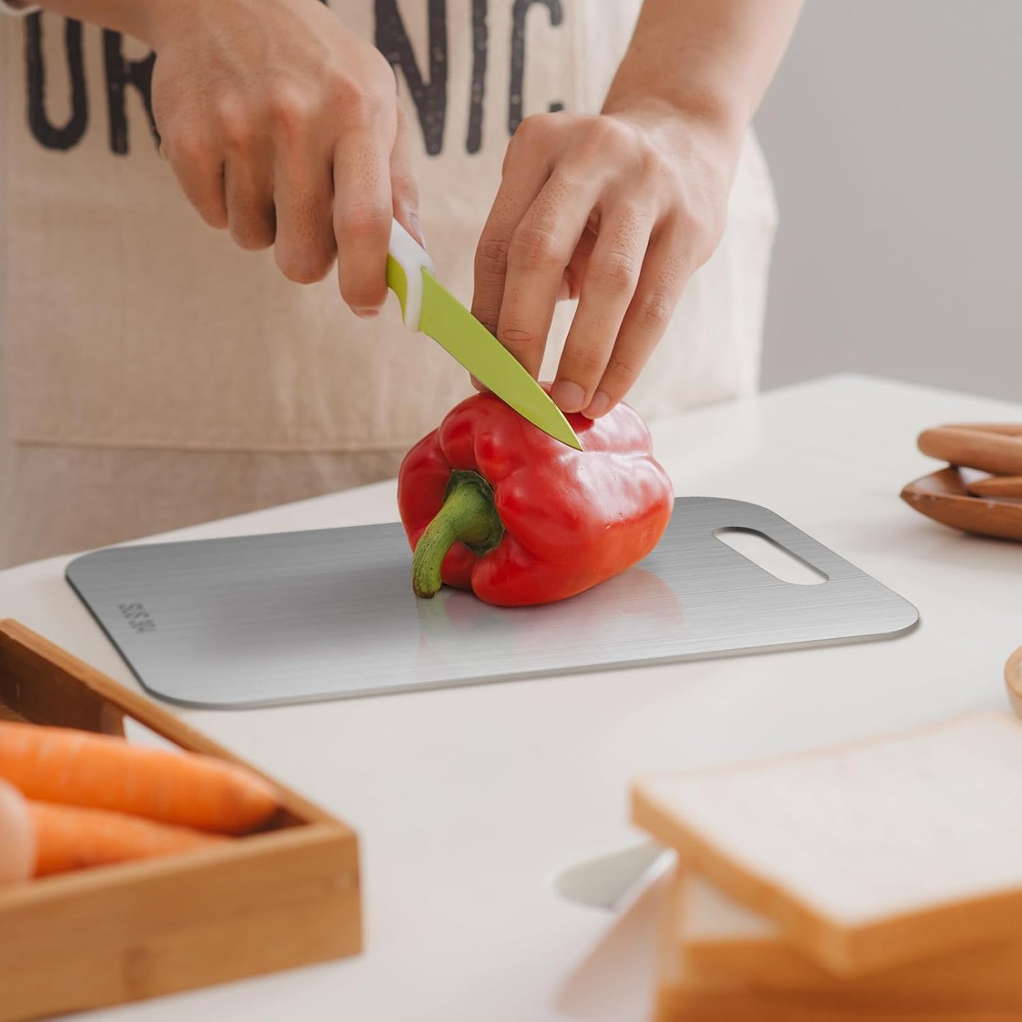 Yaocom 3 Pcs Stainless Steel Cutting Board for Kitchen 304 Steel Chopping Dishwasher Safe Metal Cutting Board Set for Kitchen Meat Fruit Vegetable (13.4"x9",11.8"x7.9",9.5"x6")