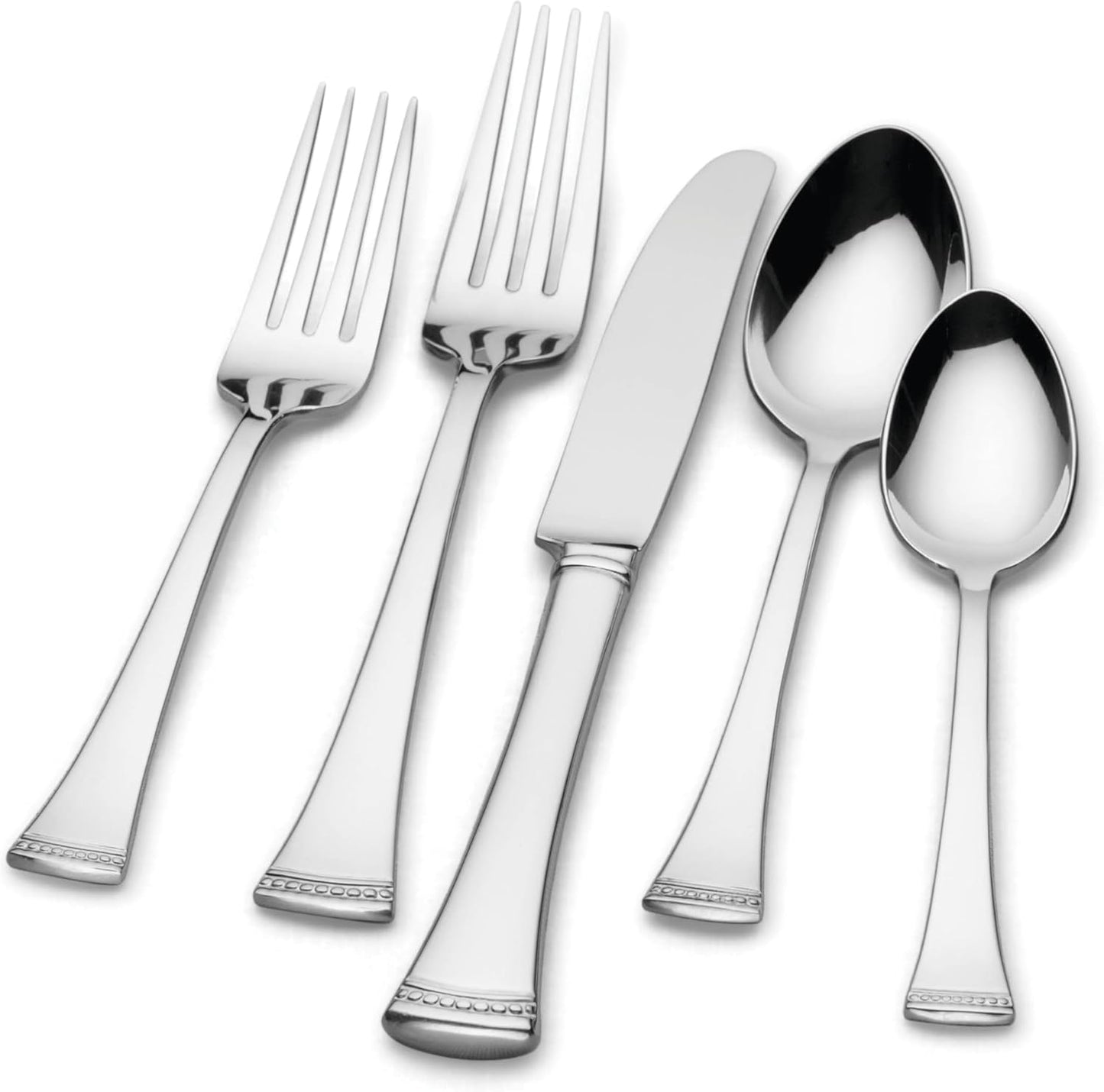 Lenox Silverware Set, Portola 12-Piece Steak Knife Flatware Set, Service For 12, Made Of 18/10 Stainless Steel, Dishwasher Safe, Home And Kitchen Utensils, Knives, Cutlery (Silver, 12 Piece)