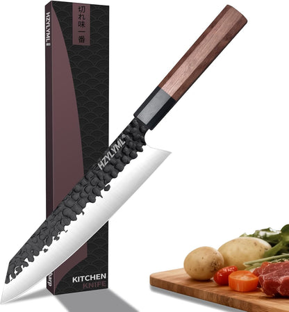 8 Inch Japanese Knife，Professional chef Knife，Hand Forged High Carbon Steel Knife for Cooking，Chopping.Sharp Durable Kitchen Knife for Home，Gifts for Women,Kitchen Gifts