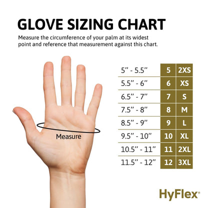 HyFlex 11-840 Ergonomic Abrasion-Resistant Nitrile Foam Industrial Gloves for Automotive, Fabrication, EMS, Utilities - Size 9, Black (12 Pairs)