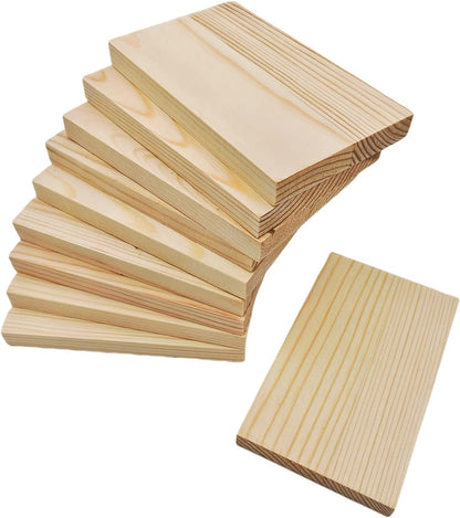 4PCS Rectangle Wood Boards Unfinished Wood Blocks for Crafting, 8x6x1in Blank Whittling Wooden Blocks for Wood Carving,Painting & Burning