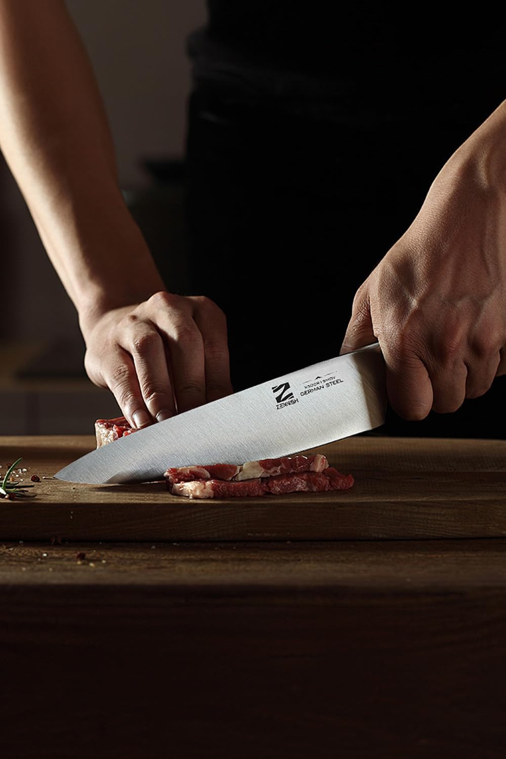 【Exclusive】 Gyuto Knife, 8 Inch Japanese Chef Knife, Handmade Forged 5-Layer VG10 High Carbon Steel, Hammered Finish Rust-Resistant Blade, Ergonomic Sandalwood G10 Handle Kitchen Knife with Gift Box