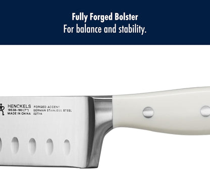 HENCKELS Forged Accent Razor-Sharp 2-pc Santoku Knife Set, White Handle, German Engineered Informed by 100+ Years of Mastery