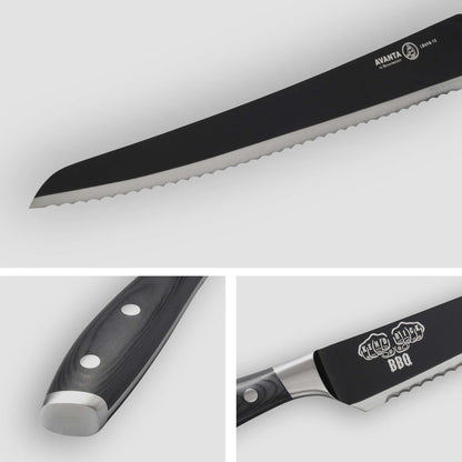 Messermeister Avanta Kendrick BBQ Scalloped Brisket Knife, 10” - German X50 Stainless Steel - Full-Tang Pakkawood Handle - Rust Resistant & Easy to Maintain