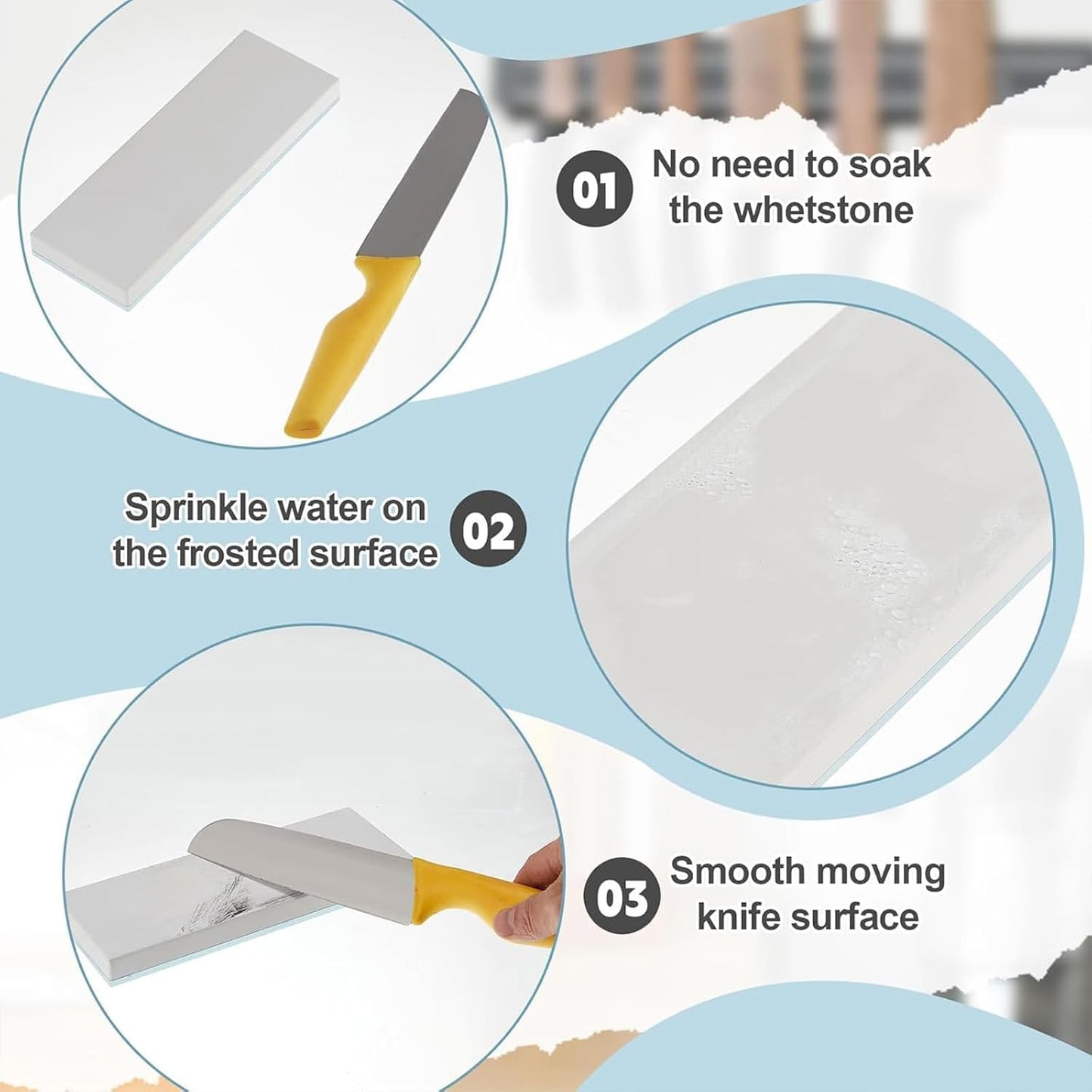WILLBOND 15000# Glass Whetstone Knife Sharpening Stone 2 3/4" W x 8 3/4" L Sharpening Stone Whetstone Grit Single Side 0.2" Thick Wet Honing Knife Sharpener Oilstone for Straight Razors Plane Blades