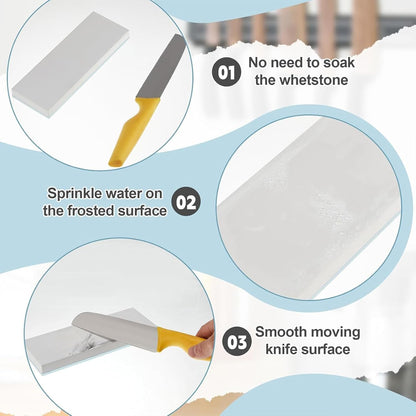 WILLBOND 15000# Glass Whetstone Knife Sharpening Stone 2 3/4" W x 8 3/4" L Sharpening Stone Whetstone Grit Single Side 0.2" Thick Wet Honing Knife Sharpener Oilstone for Straight Razors Plane Blades
