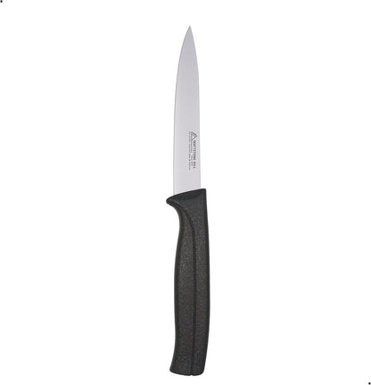 Kitchen Utility Knife - MATTSTONE HILL 4 Inch Paring Knife, Small Fruit & Vegetable Knife, Premium German Stell Blade, Black Handle