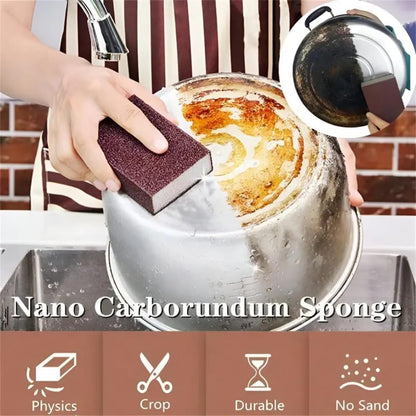 3 Pack Magic Emery Cleaning Sponge Rust Remover for Kitchen Pots Powerful Decontamination Tool Versatile Household Cleaning Gadget (3 Pack)