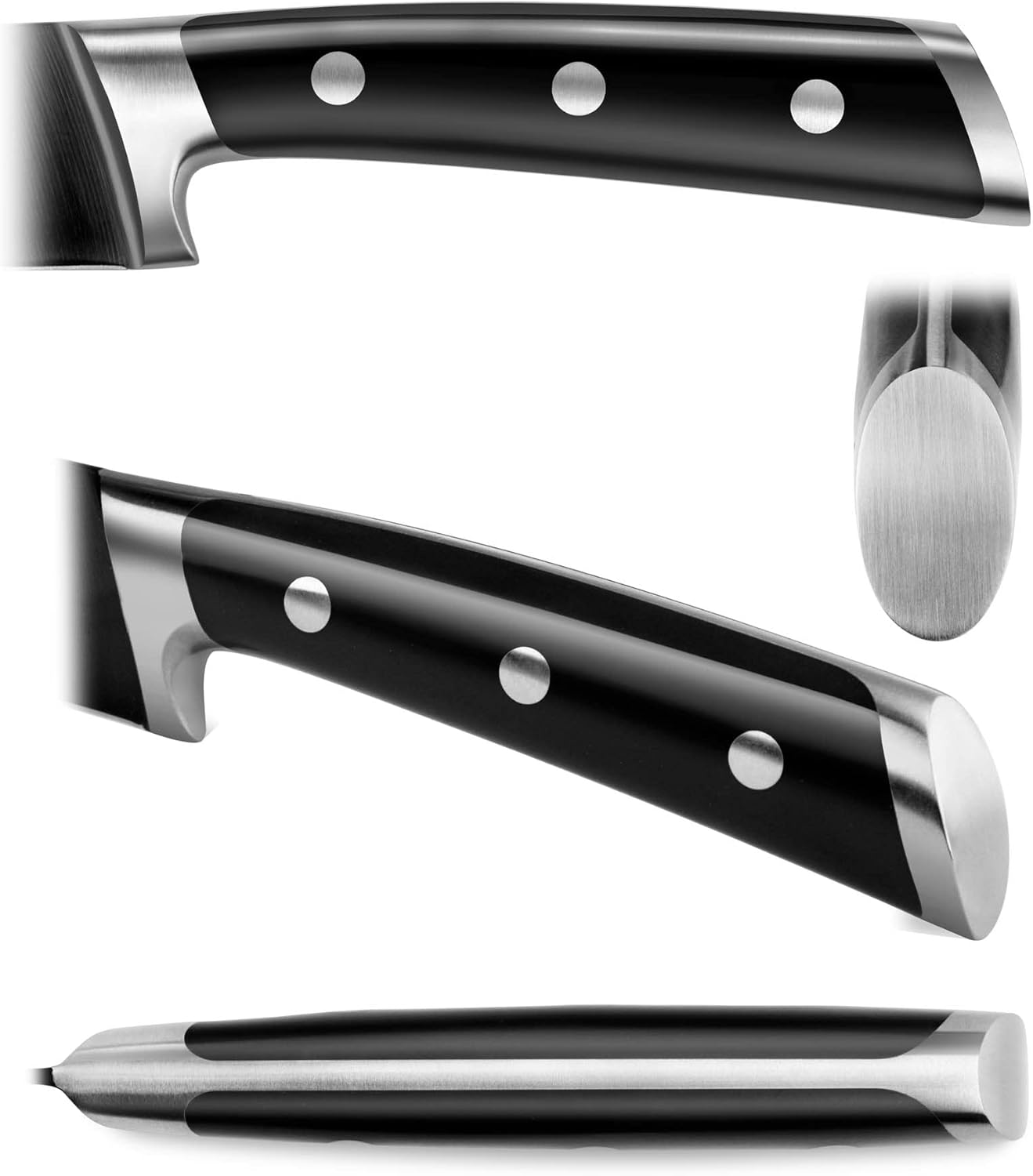 Cangshan S+ Series 1022094 German Steel Forged 2-Piece Titanium Coated Santoku Starter Knife Set with Sheaths, Noir Black
