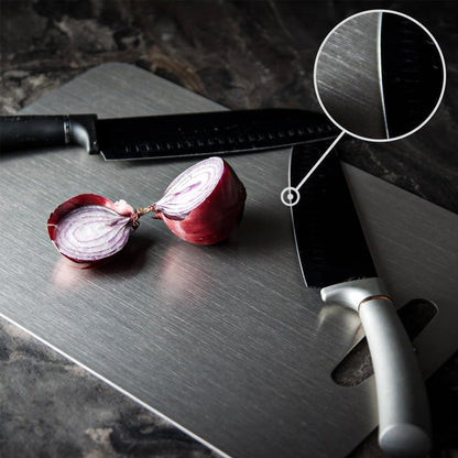 Titanium Cutting Board - 2025 New Upgrade 100% Pure Titanium Cutting Boards For Kitchen, 1 Pack Double-sided food-grade Cutting Board For Cutting Meats, Fruits And Vegetables (12"L x 9"W)