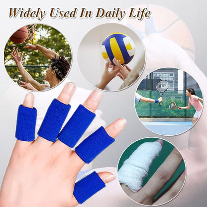 Finger Sleeves Protectors, 10Pcs Sport Finger Sleeves Elastic Thumb Brace Support for Basketball Golf Premium Fingers Sleeve for Arthritis Perfect for Relieving Pain (10PCS black set)