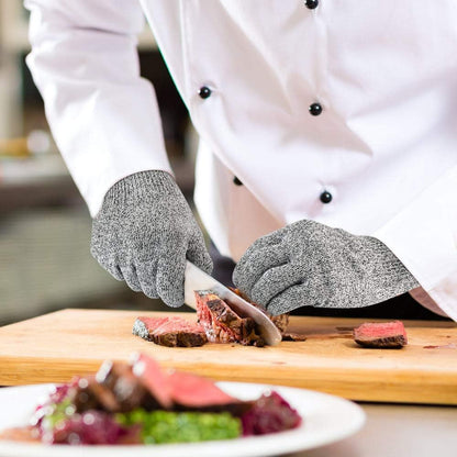 4 PCS (M+L) Cut Resistant Gloves Food Grade Level 5 Hand Protection,Kitchen Cut Gloves (Large+Medium)