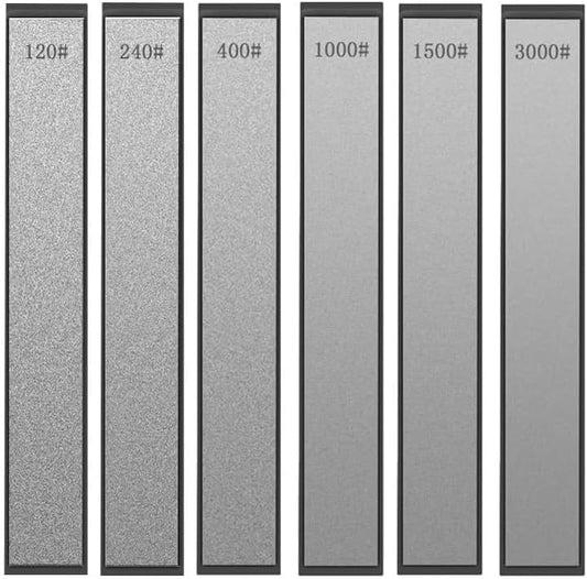 6Pcs Diamond Sharpening Stones for Knife Sharpener Fixed-angle kit Professional Kitchen Knife Sharpener System Whetstone Grindstone Blades Polishing Stone 120/240/400/1000/1500/3000 Grit﻿