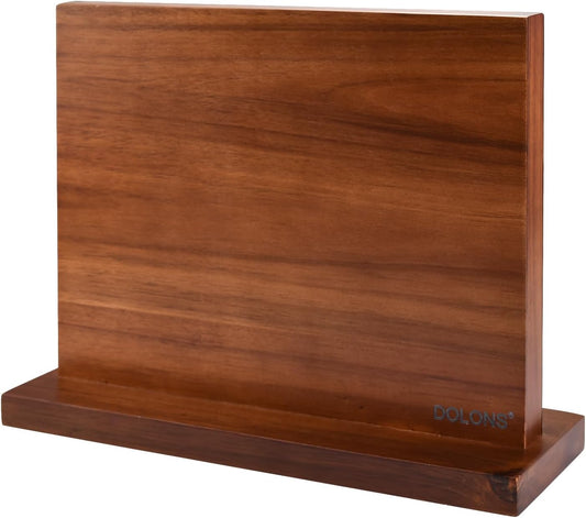 Magnetic Knife Block,Acacia Wood And Resin Kitchen Magnetic Knife Holder，Equipped with strong magnets,Multifunctional Double Side Knife Storage Organizer for Kitchen Counter ，Gifts for new home