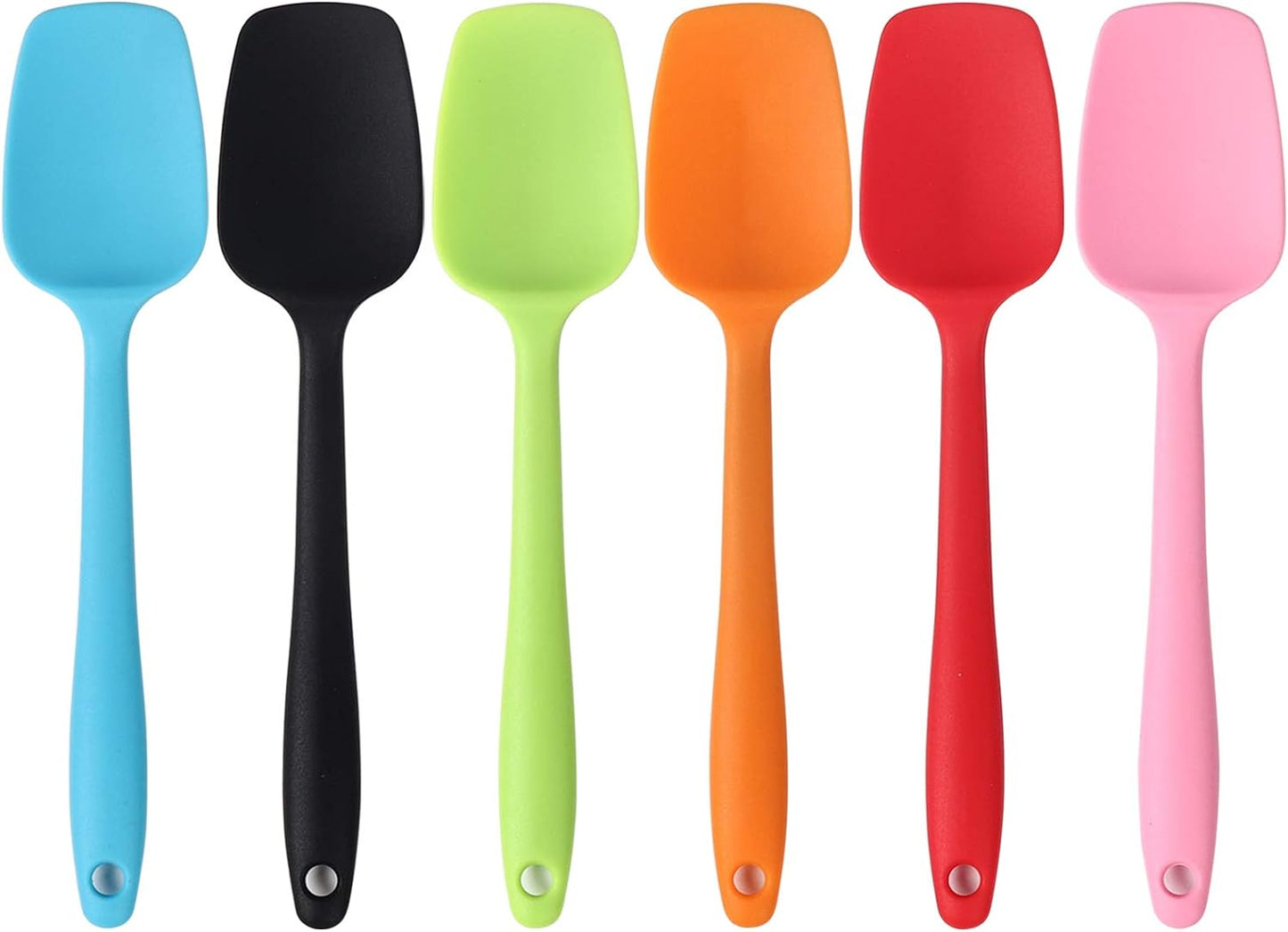 Silicone Spatulas, 10.6 inch Rubber Spoon Spatula Heat Resistant One Piece Design Seamless Non-Stick Spoonulas Flexible Scrapers Baking Mixing Tool (4 Pcs)