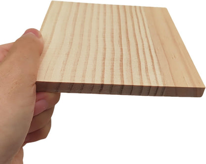 6PCS Unfinished Wood Square Blocks for Crafts, 6x6x1in Blank Wooden Squares Pine Wood Boards for Carving,DIY Wood Coasters,Painting & Burning