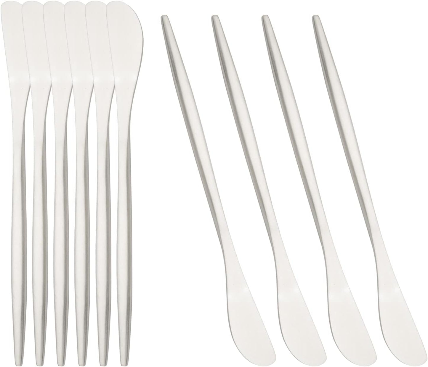 10 Pack Gold Cheese Spreader Knife, Uniturcky Stainless Steel Butter Spreader, 6.9 inches, Condiment Knives for Peanut Sandwich Cream Breakfast Dessert, Matte Serving Utensils