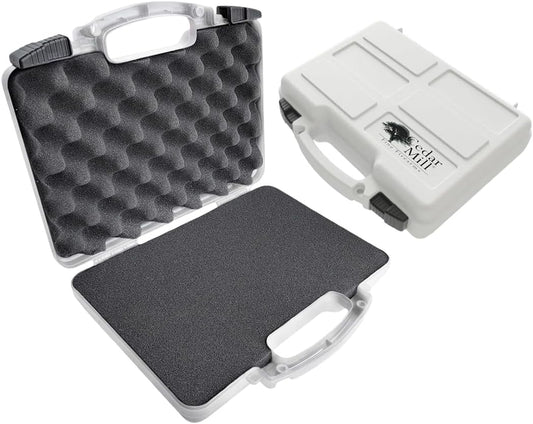 Cedar Mill Fine Firearms TSA Approved Hard Gun Case – Airline Approved Lockable Pistol Carrying Case with Dual Latch & Customizable Foam – Fits 9mm Handgun, Revolver & Firearm for Travel & Range Use