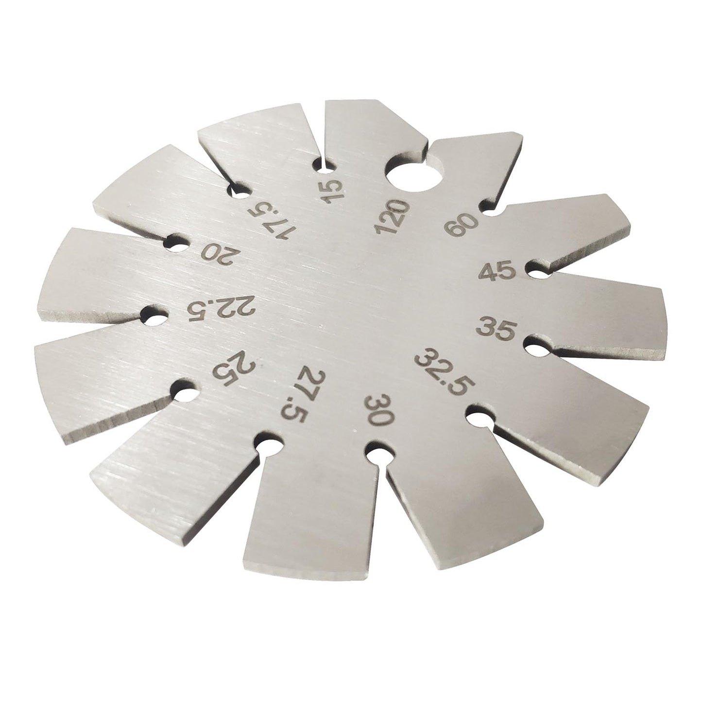 1 Piece Stainless Steel Bevel Gauge Axe Angle Gauge Round Shape Knife Angle Finder Knife Blade 15-120 Degree for Measuring Knife Angle