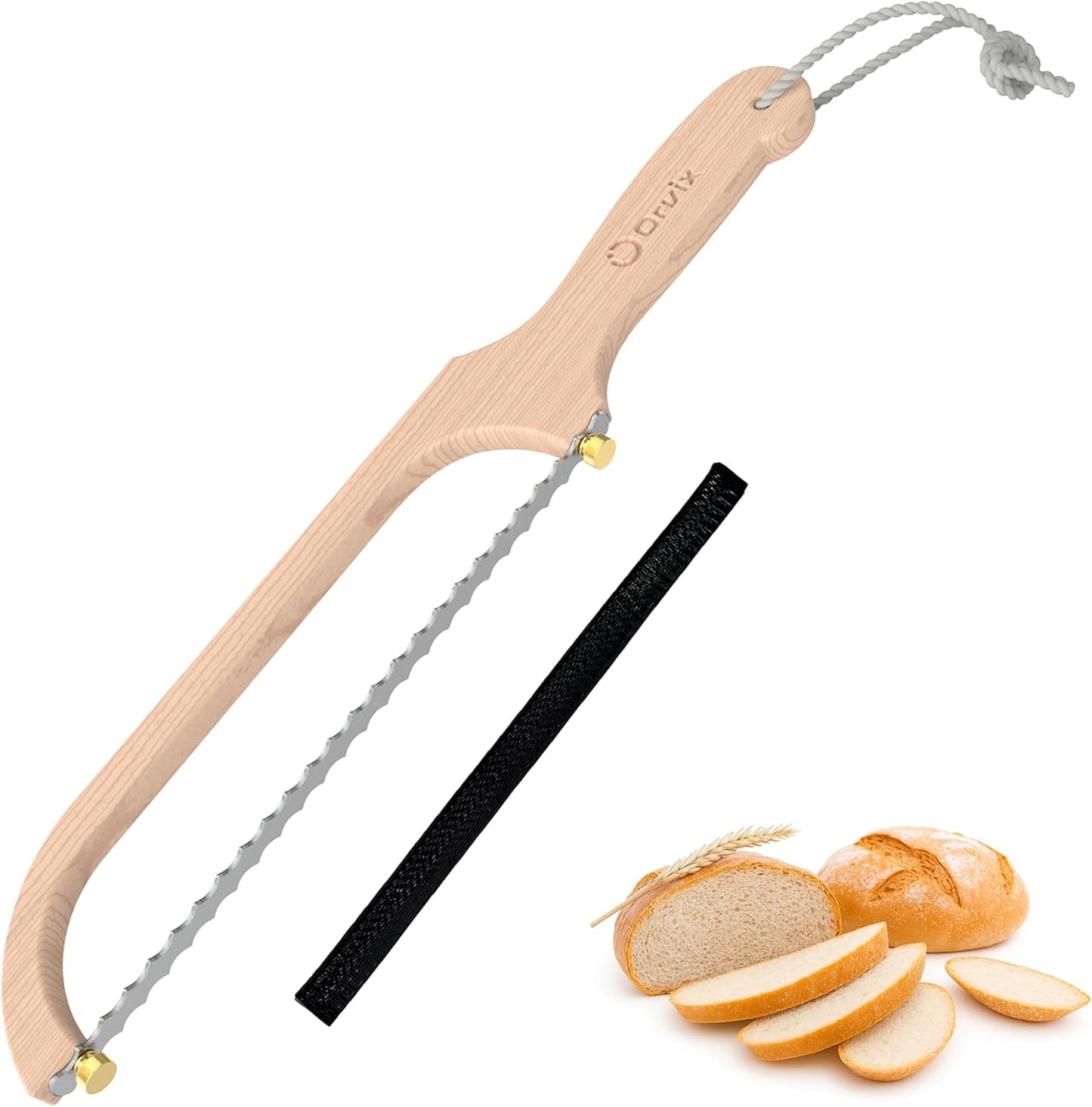 Serrated Bread Knife,9.6 Inch Razor Sharp Stainless Steel Blade with 5-Inch Handle, Best Bread Cutter for Slicing Sourdough, Bagels, Cakes & Homemade Artisan Bread