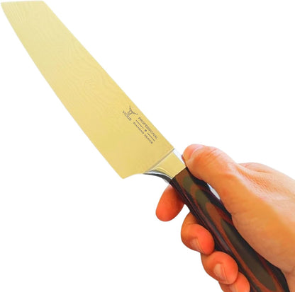 VICIUS Laser Damascus 8-Inch Kiritsuke Knife – Precision Stainless Steel Blade with Ergonomic Handle for Professional Chefs
