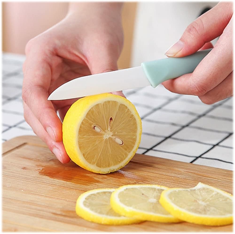 6 Pack Ceramic Paring Knife with Knife Cover, Lightweight Ceramic Knives, Fruit and Vegetable Small Knife (Mix)