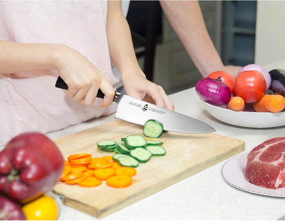 TUO Chef Knife 8 inch Kitchen Knife Cooking Knife Chef's Knife Pro Japanese Gyuto Knife for Vegetable Fruit and Meat, AUS-8 High Carbon Stainless Steel with Ergonomic Handle Gift Box, Ring Lite Series