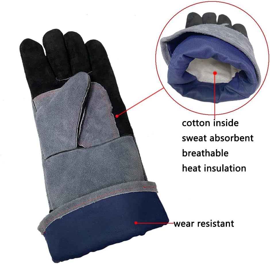 Welding Gloves Large 16 Inches 932℉ Heat Resistant Leather Forge/Mig/Stick Fire Resistant Gloves