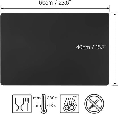 Gartful Non Slip Silicone Mat - 27.6 x 19.7 inches, Thick Transparent Mat for Baby, Crafts, Jewelry, Countertop Protection