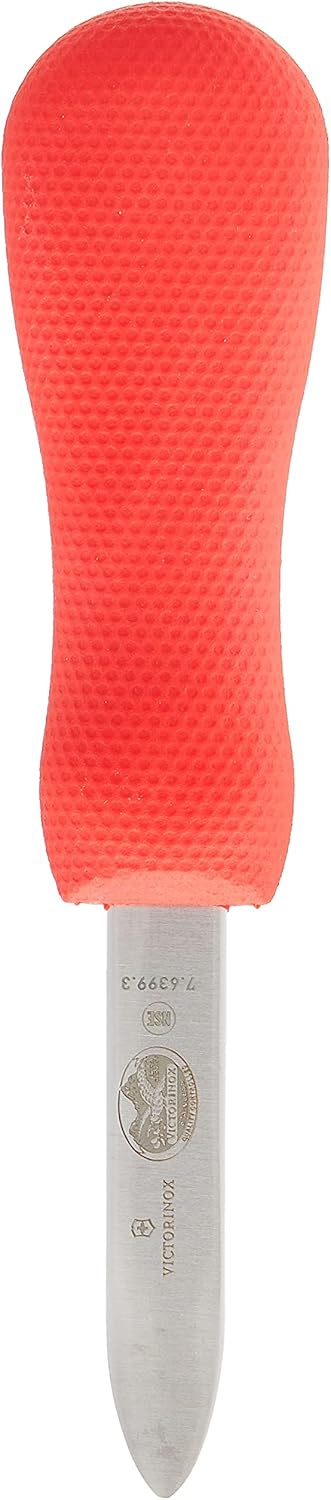 Victorinox -Oyster Knife 4-Inch Boston Style Blade, Red SuperGrip Handle