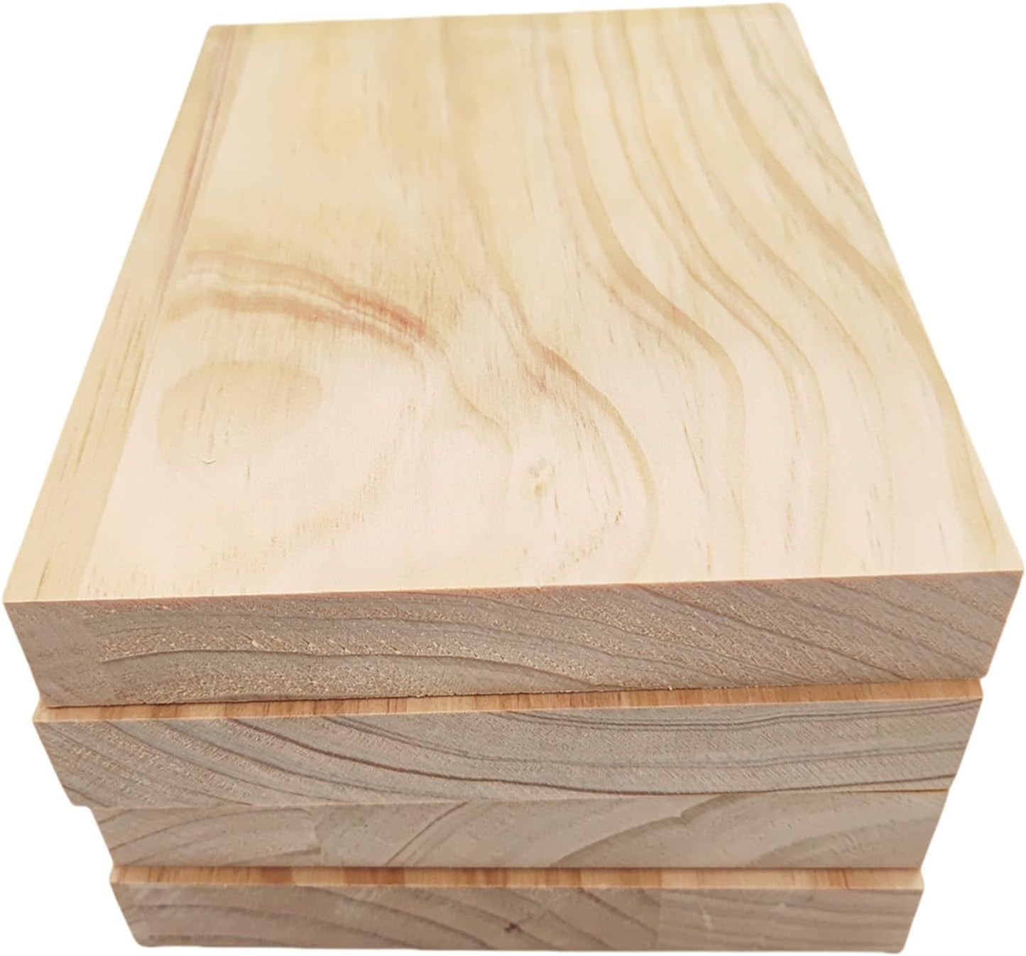 4PCS Rectangle Wood Boards Unfinished Wood Blocks for Crafting, 8x6x1in Blank Whittling Wooden Blocks for Wood Carving,Painting & Burning