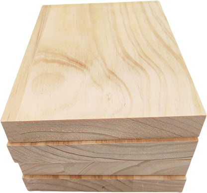 4PCS Rectangle Wood Boards Unfinished Wood Blocks for Crafting, 8x6x1in Blank Whittling Wooden Blocks for Wood Carving,Painting & Burning